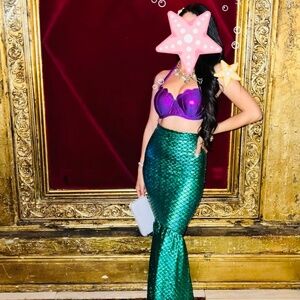 Costume Disney Princess The Little Mermaid Bathing Suit and Skirt + Accessories